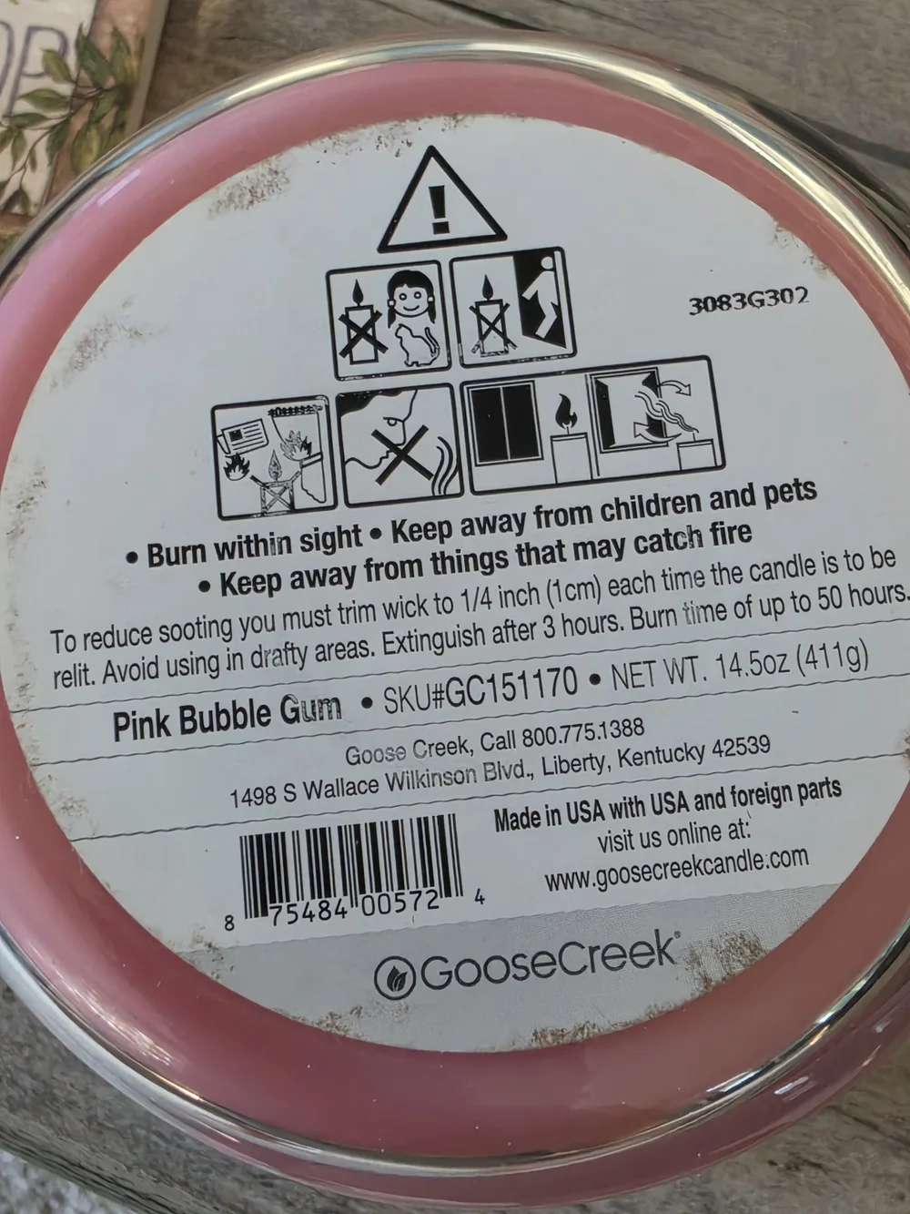 Goose Creek Pink Bubble Gum Scented Candle - Pink
